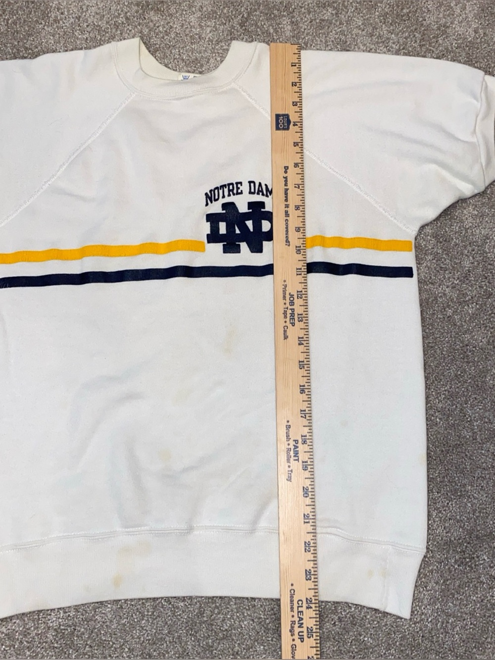 Vintage 80s Champion Notre Dame Fighting Irish Short Sleeve Sweatshirt Size L - Picture 5 of 7